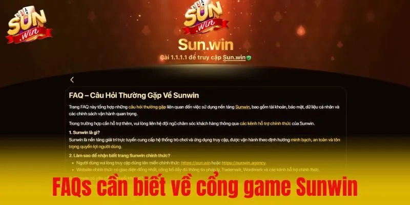 FAQs về Sunwin cho bạn hiểu rõ ràng hơn