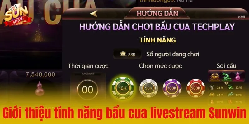 Các tính năng hỗ trợ trong game Bầu cua livestream Sunwin