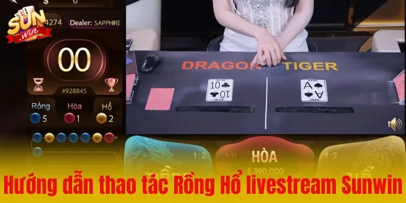 Hướng dẫn thao tác chọn chip cược rồng hổ livestream Sunwin
