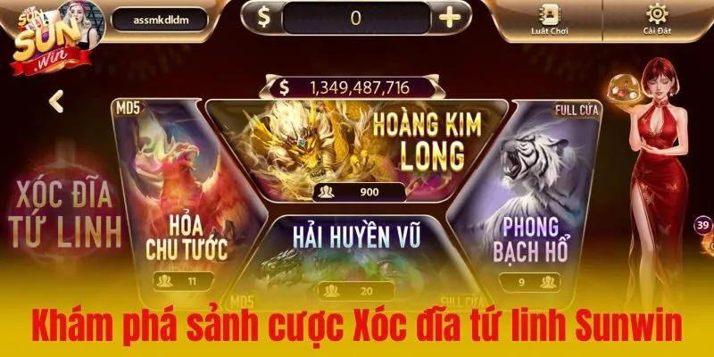 Khám phá thế giới của bốn đại sảnh cược Xóc đĩa tứ linh Sunwin