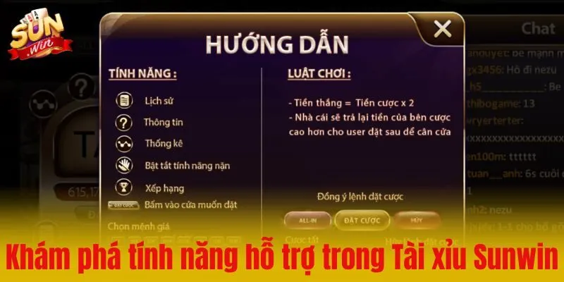 Khám phá hệ thống các tính năng hỗ trợ trong Tài xỉu Sunwin
