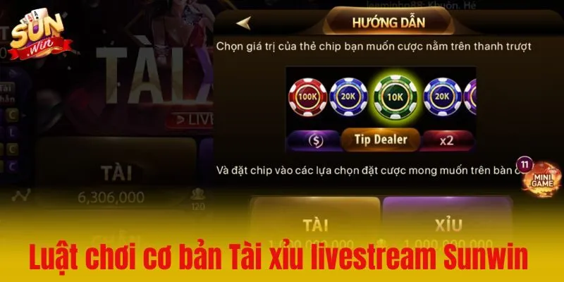 Luật chơi và cách đặt cược Tài xỉu livestream Sunwin cơ bản