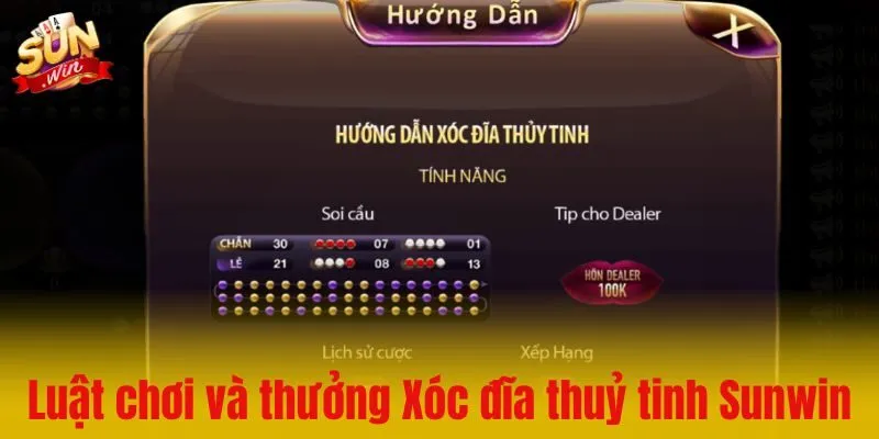 Luật chơi và trả thưởng Xóc đĩa thuỷ tinh Sunwin chính thức